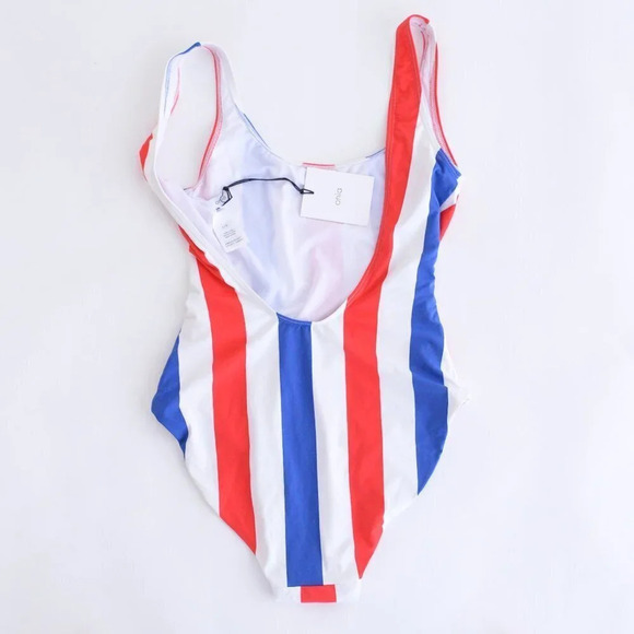 NWT Onia  Blue, Red & White Stripe One-Piece Bathing Suit Large - Picture 10 of 13